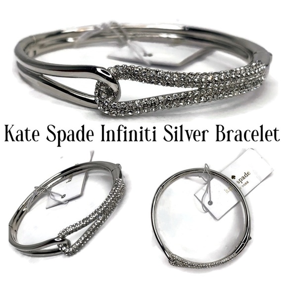 Kate Spade Silver Crystal Infiniti Bracelet NWT - Picture 1 of 4